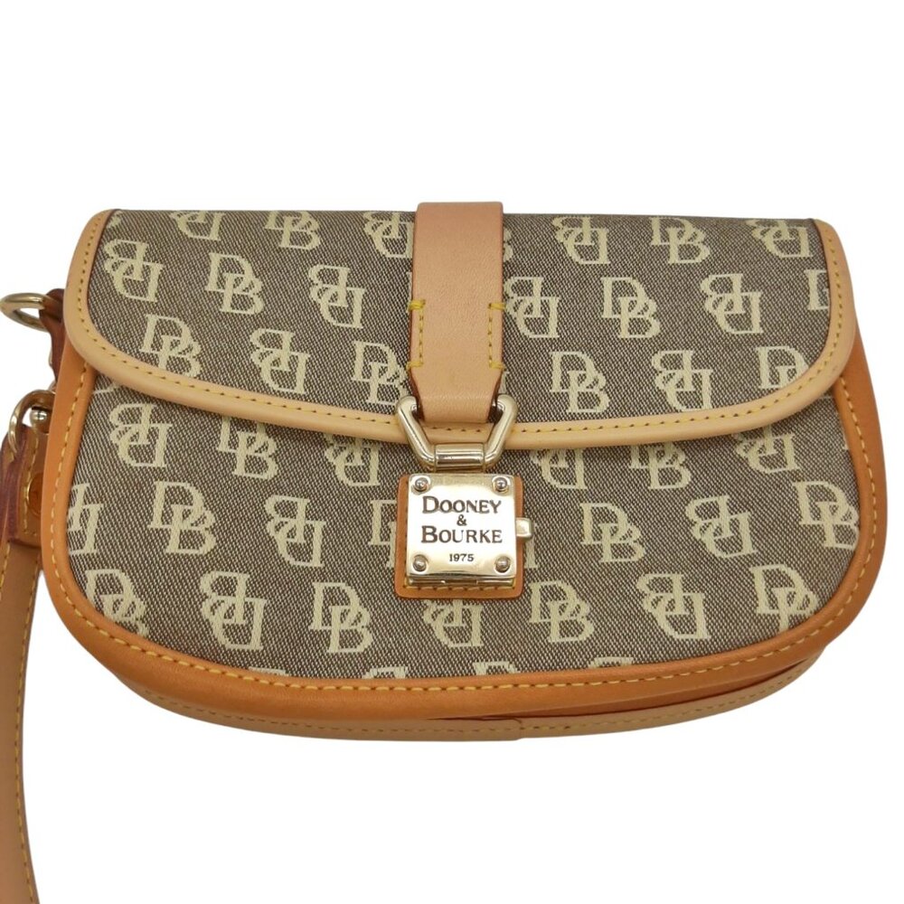 Dooney & Bourke Gray Signature Jacquard Wristlet Pouch